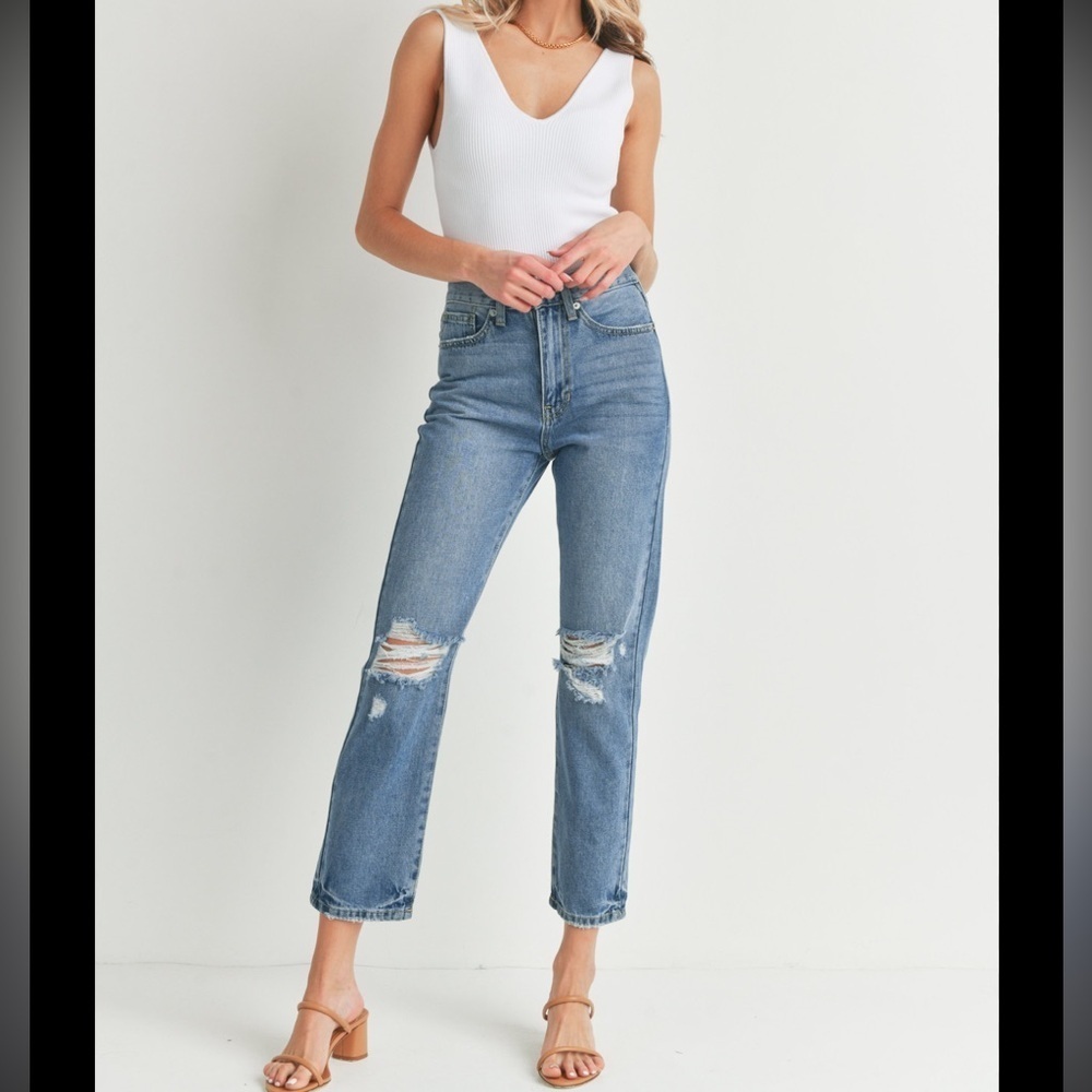 Just USA Women's Straight Leg Jeans - Light Blue